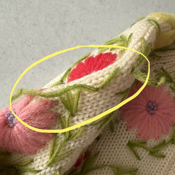 Vintage Wool Floral Sweater Cardigan - Picture 4 of 4